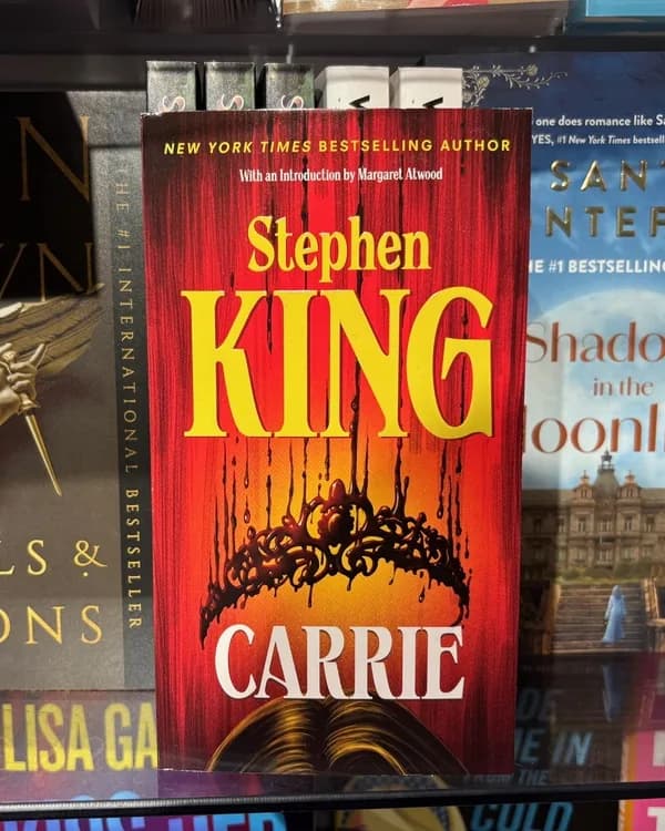 A copy of Stephen King’s Carrie on a bookstore shelf